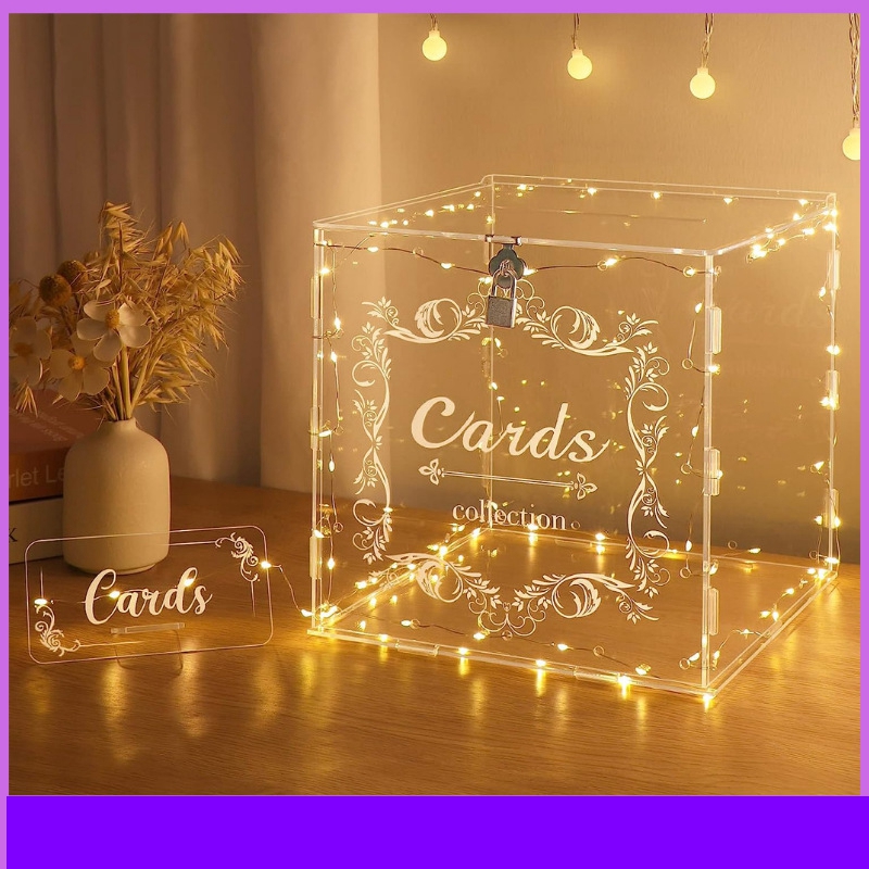 1pc Acrylic Wedding Card Box w - Wedding Card Box ulasan dan harga