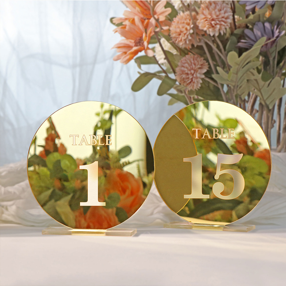 Acrylic Wedding Table Number S - Table Number Gold ulasan dan harga