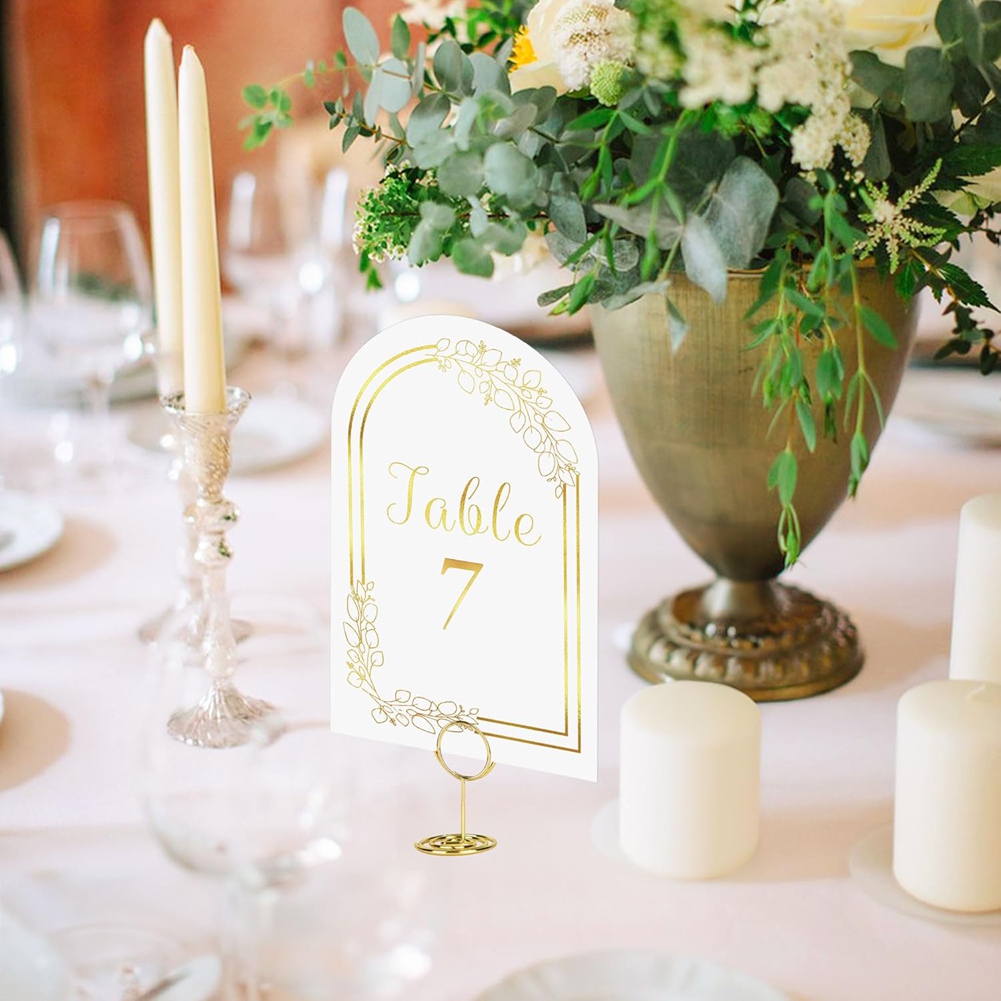 AT19-Wedding Table Number 1-20 - Table Number Gold ulasan dan harga