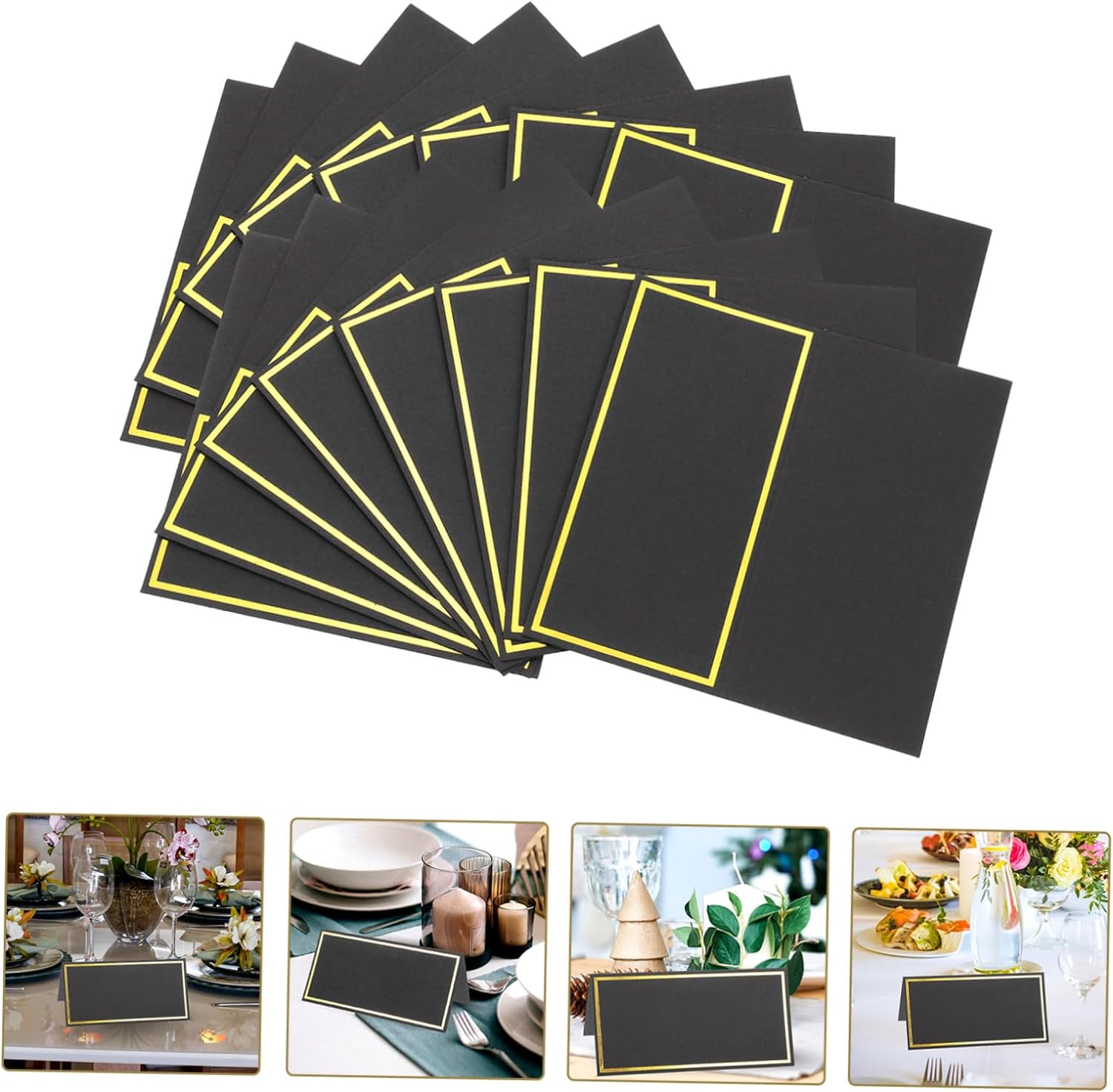 10/20/50pcs Black Gold Name Pl - Table Number Gold ulasan dan harga